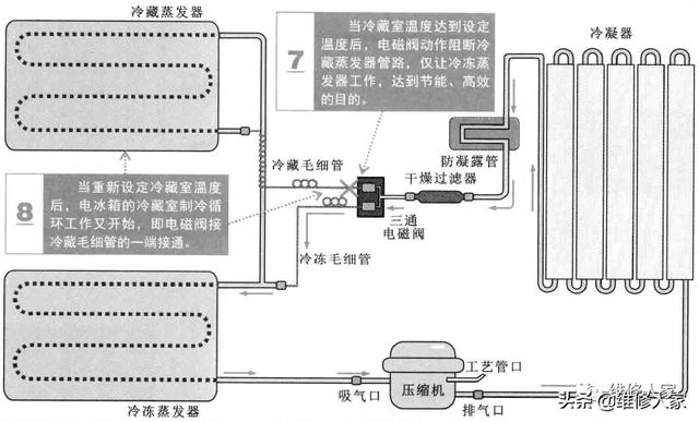 家用电冰箱制冷原理（图解电冰箱的制冷原理）(3)