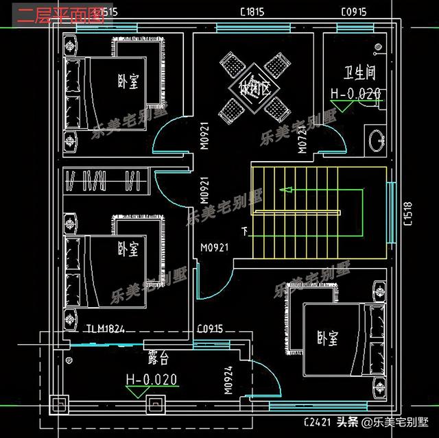 农村二层小洋房设计图（7款农村二层小洋楼别墅设计图）(13)