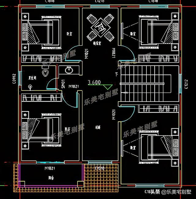 农村二层小洋房设计图（7款农村二层小洋楼别墅设计图）(10)