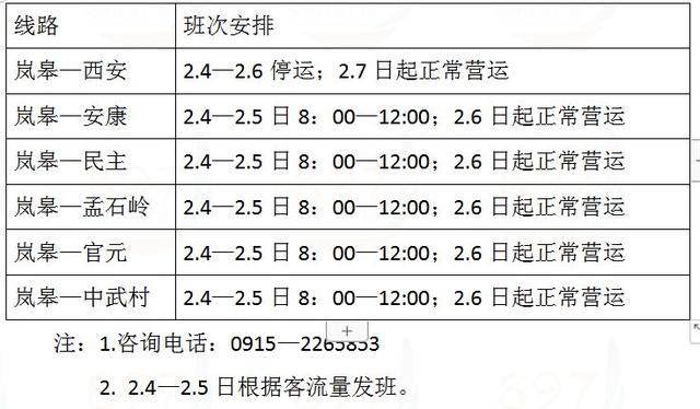 安康高速客运站班次停运（春节乘坐班车必看）(14)