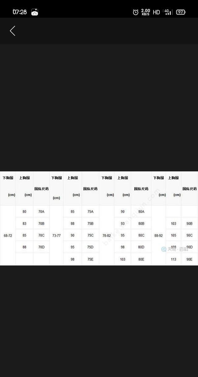 内衣尺码对照表，胸衣尺码对照表？图3