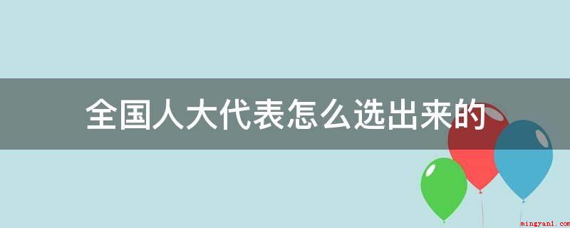 全国人大代表怎么选出来的（我国五级人大代表的选举）