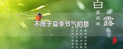 ​下列属于冬季的节气是 以下节气属于夏季的是