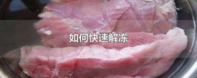 ​如何快速将食物解冻 怎么解冻食物