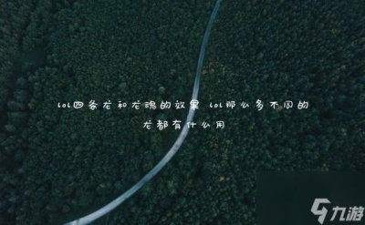 ​lol四条龙和龙魂的效果 lol那么多不同的龙都有什么用