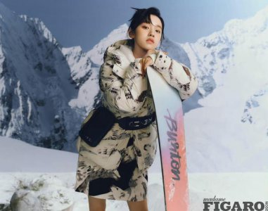 ​宋雨琦FIGARO封面大片 雪山背景下的少女灵动轻快……